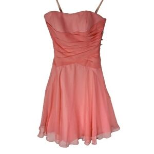 Mori Lee pink  sleeveless A line chiffon Formal dress